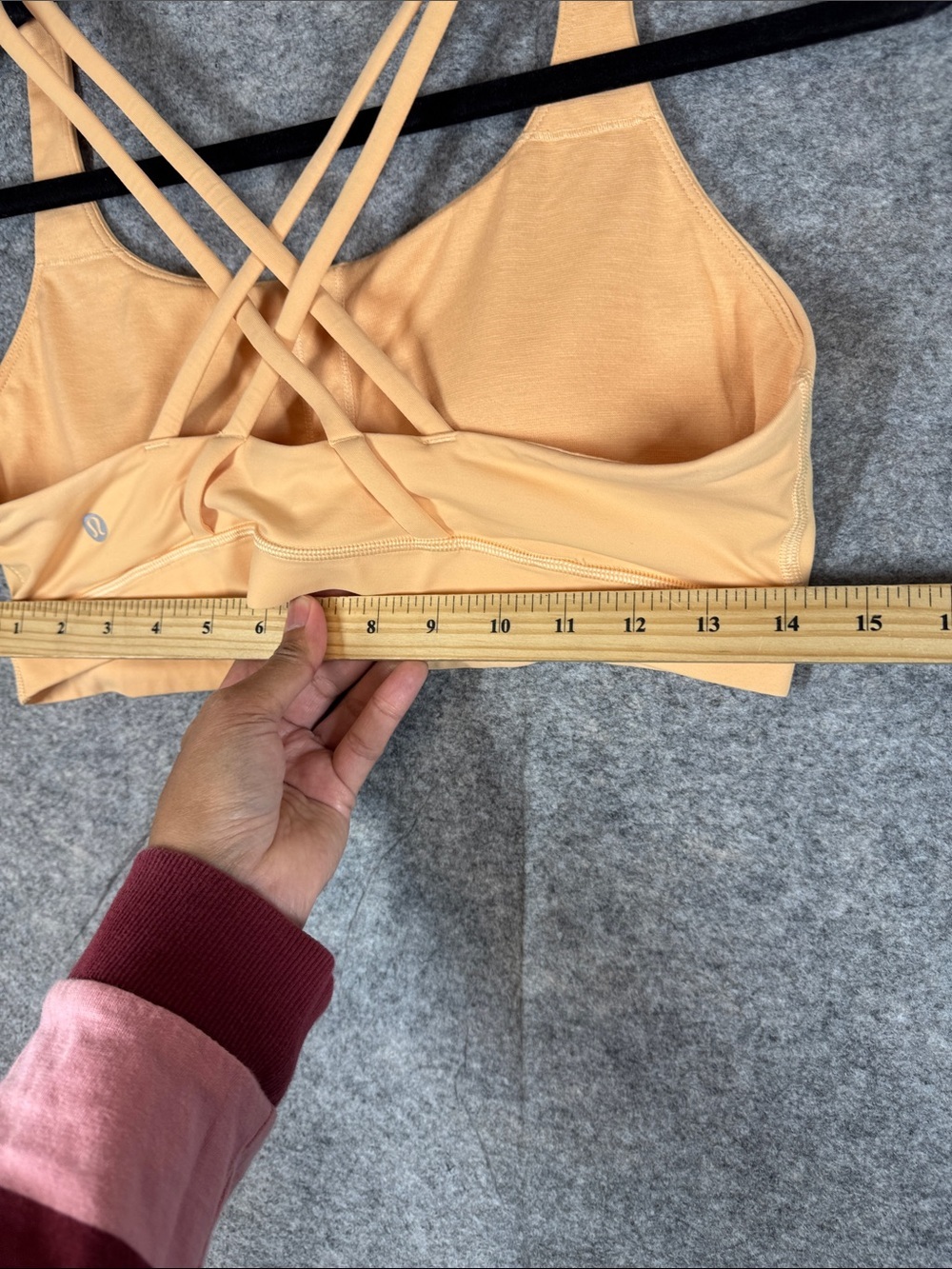 Lululemon Energy Bra Peach Size 10 Strappy Back Yoga Athleisure Activewear - Picture 9 of 11